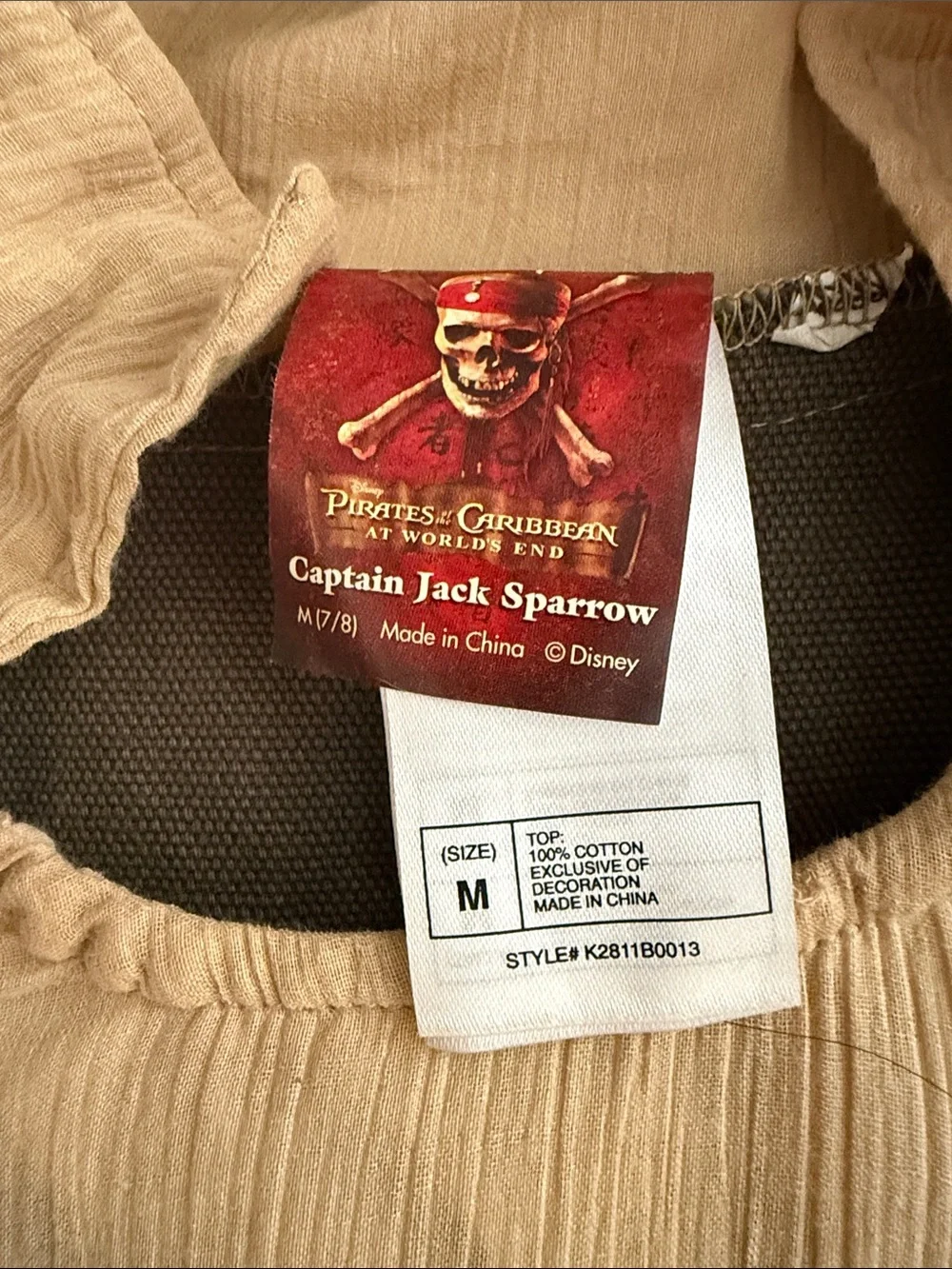 Y2K Vintage DisneyStore Captain Jack Sparrow Costume